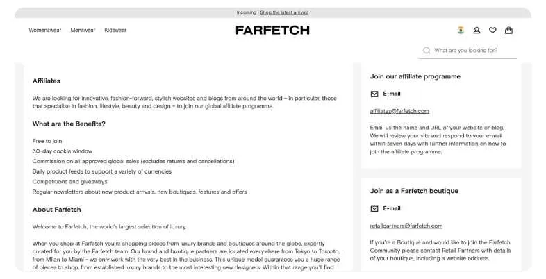 Farfetch Affiliate Program