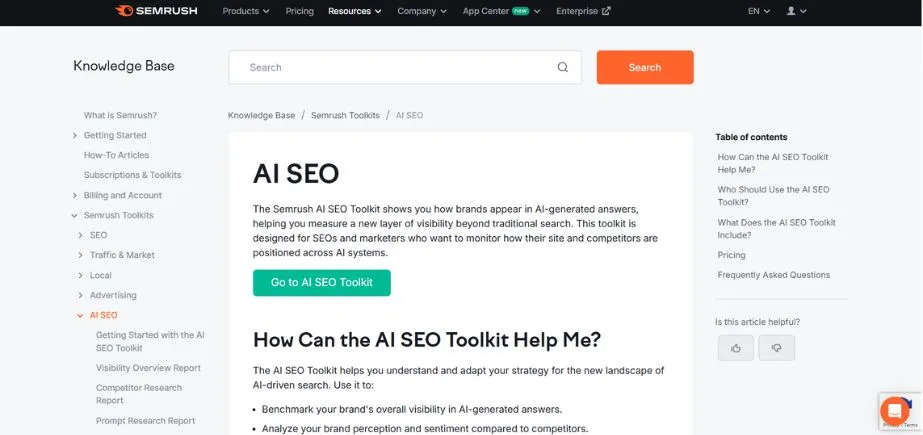 Semrush AI SEO Toolkit - GEO Tools for AI Search & SEO Optimization