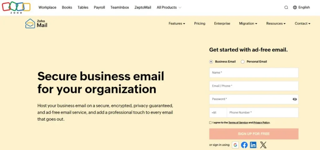 Zoho Mail - Best Email Providers