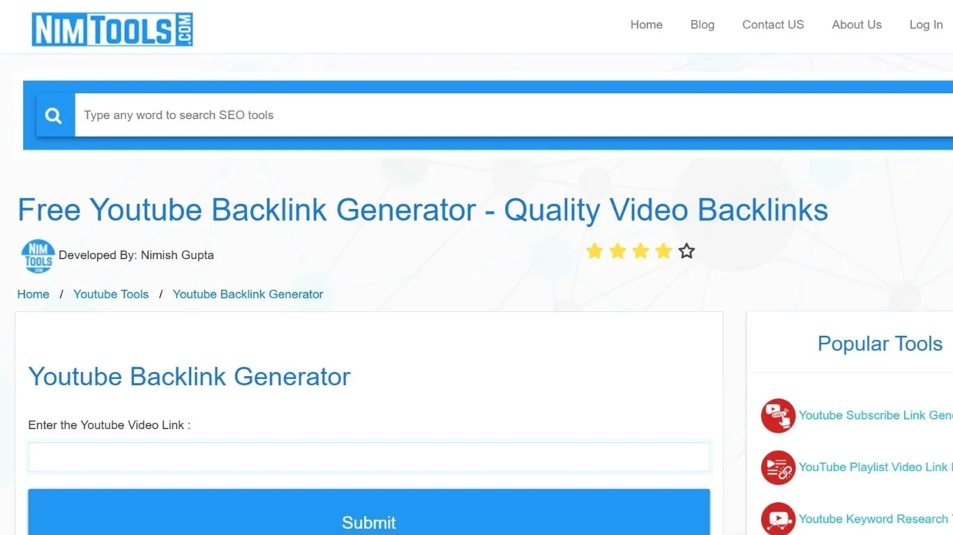 nimtools - youtube backlink generator