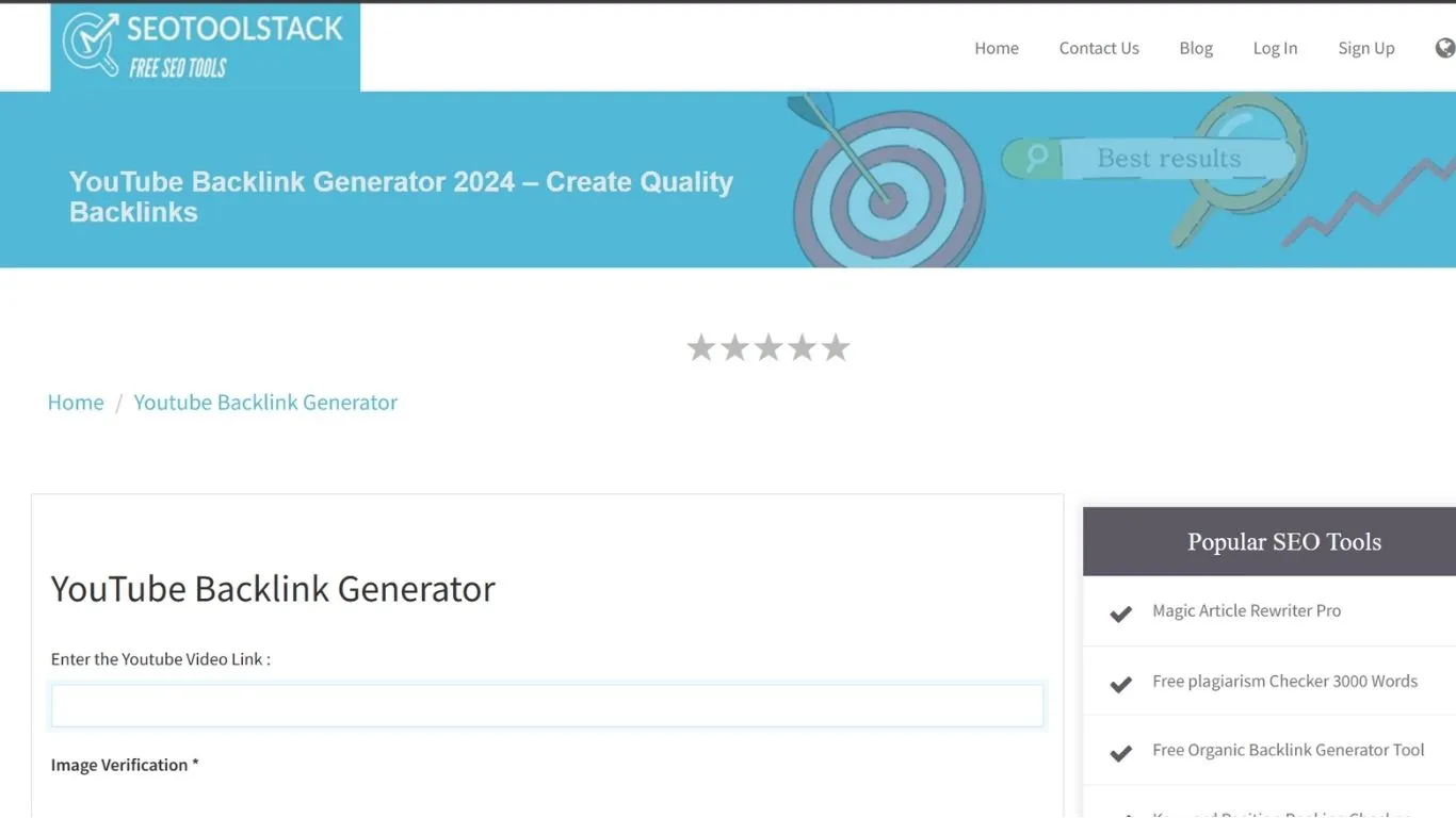 seotoolstack - youtube backlink generator