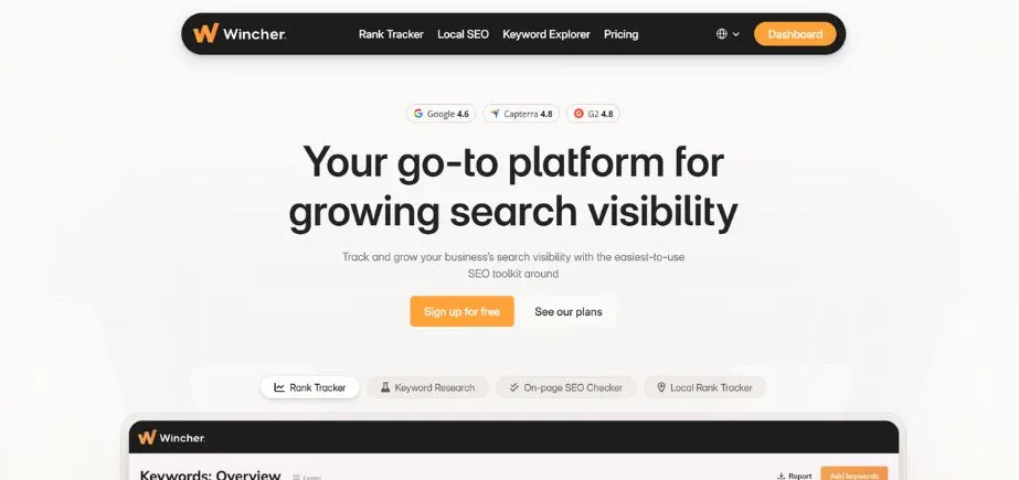 Wincher - SE Ranking Alternatives