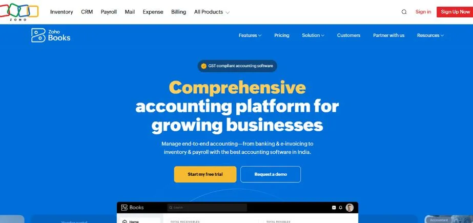 Zoho Books - Financial Management Tools