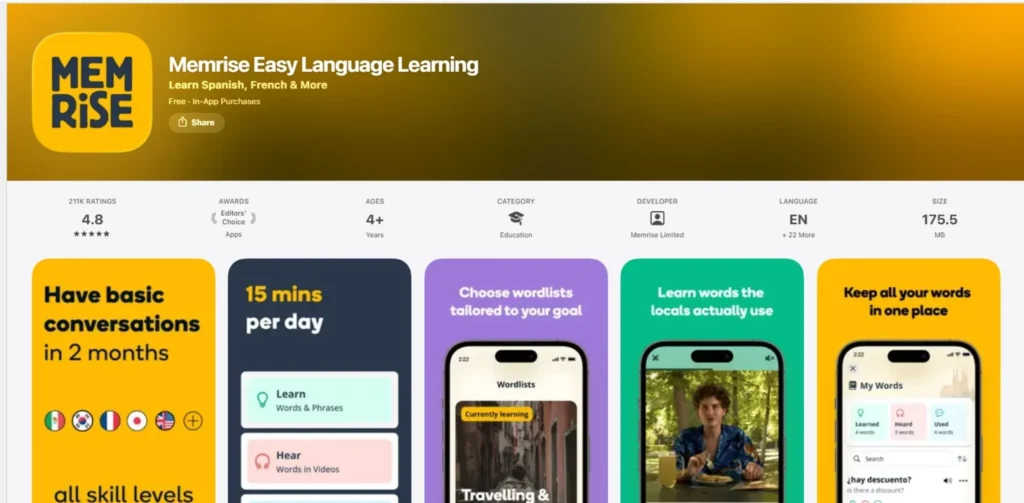 Apps to Learn Spanish - Memrise