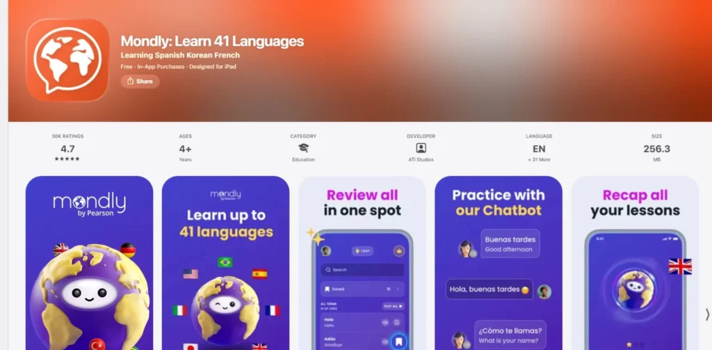 Apps to Learn Spanish - Mondly