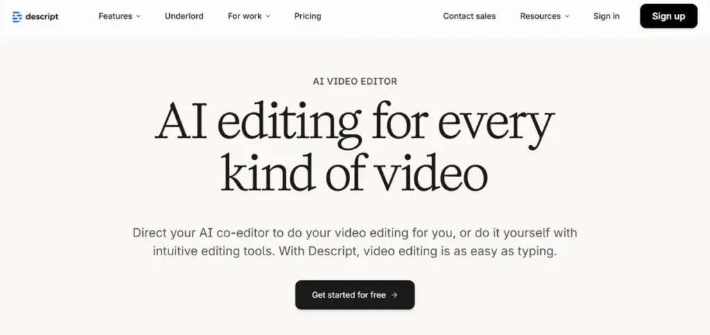 Descript - AI Tools For Marketing