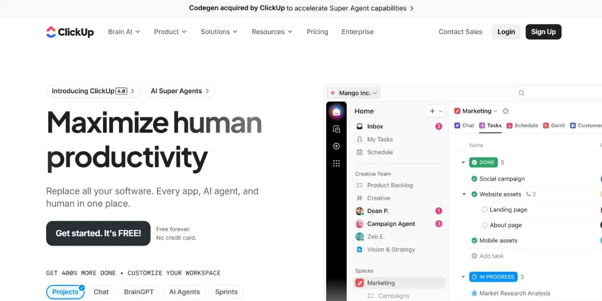 clickup - Notion Alternatives