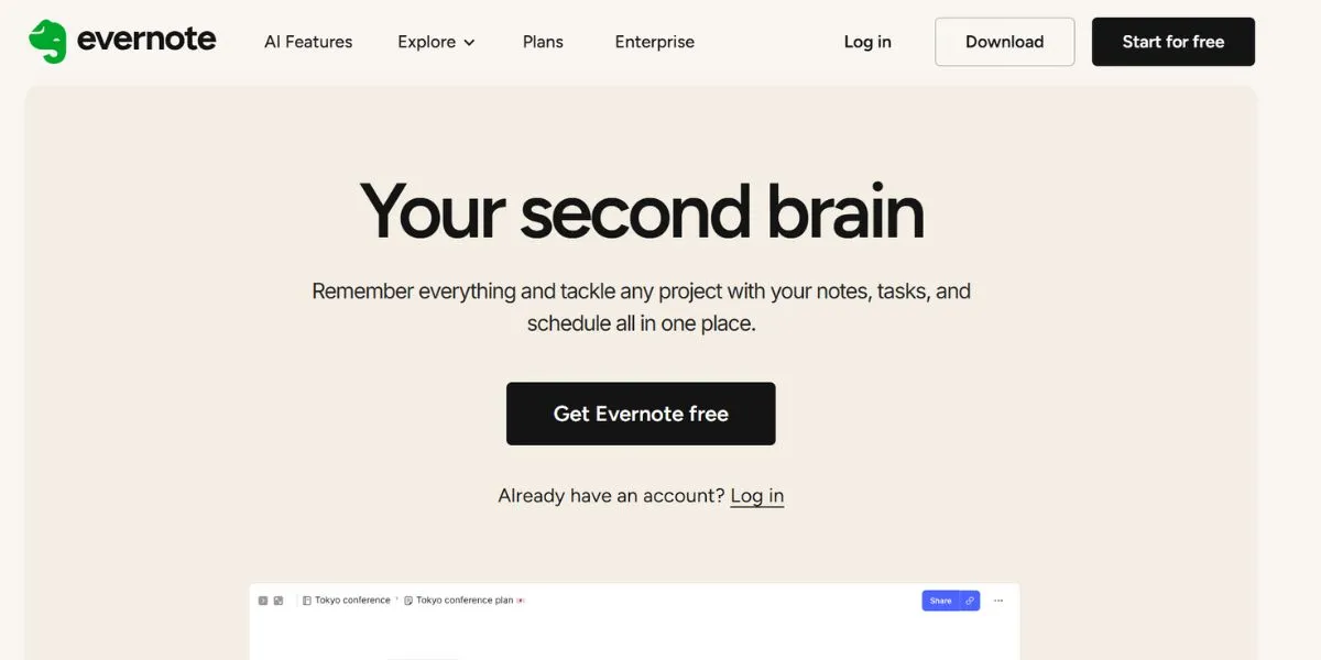 evernote - Notion Alternatives