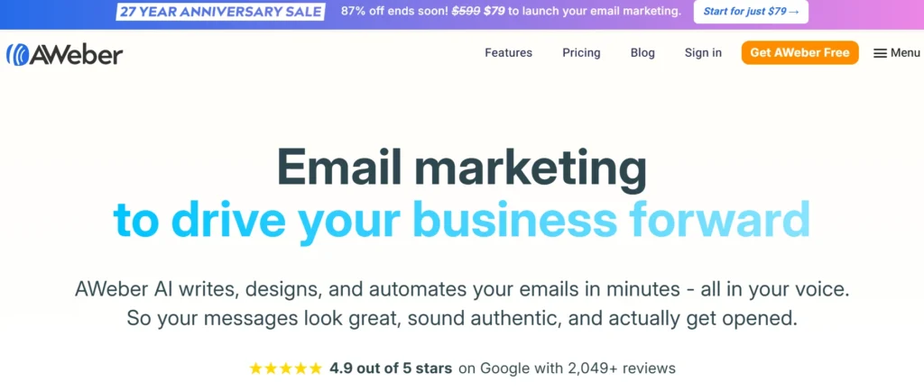 Email Marketing Tools
- AWeber