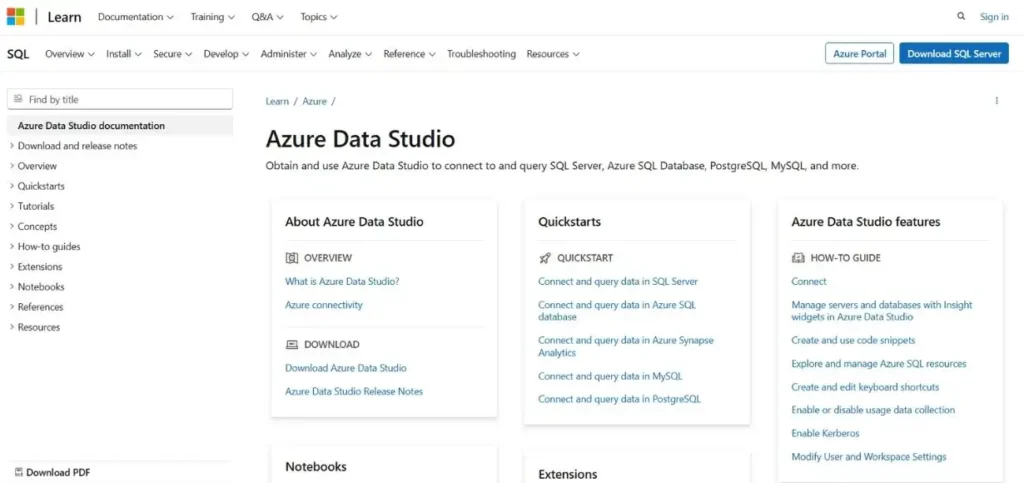 Azure Data Studio - SQL Server Data Tools