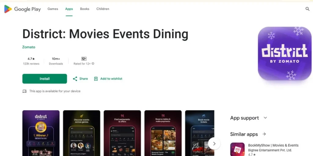 District (Zomato)- Trending Apps in India