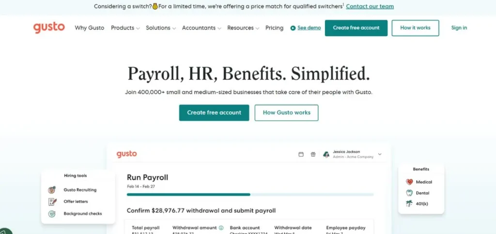 Gusto - HR Management Software
