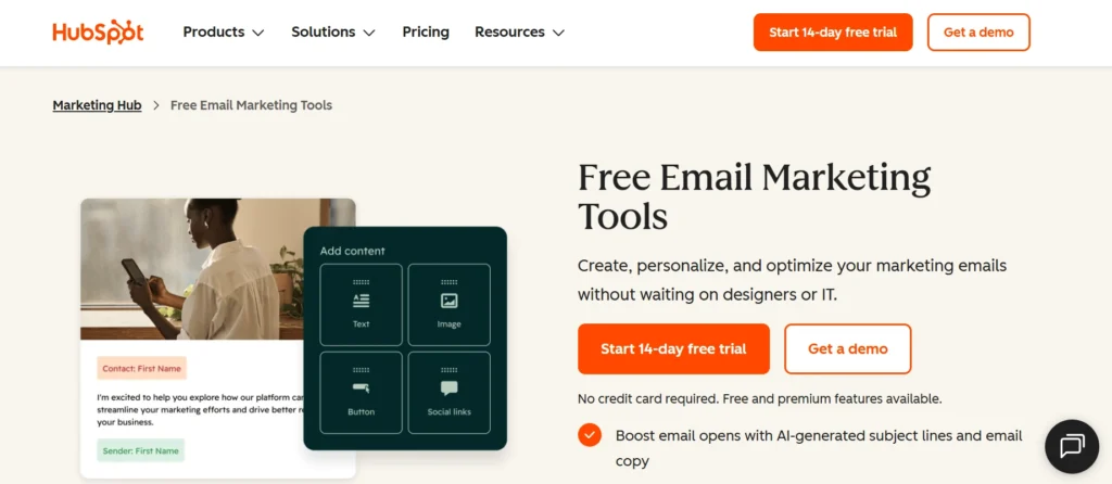 Email Marketing Tools
- HubSpot Email Marketing