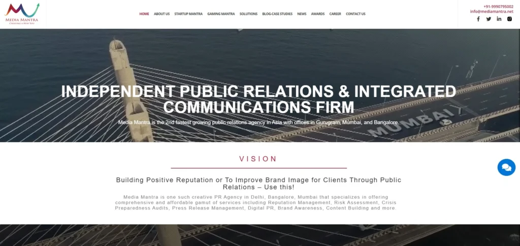 PR Agencies in Bangalore
- Media Mantra