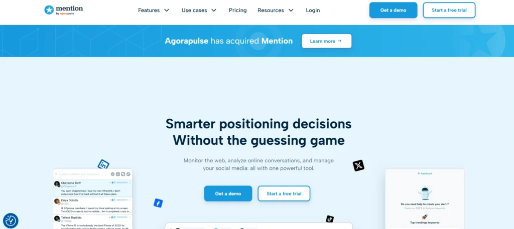 Social Media Monitoring Tool
- Mention