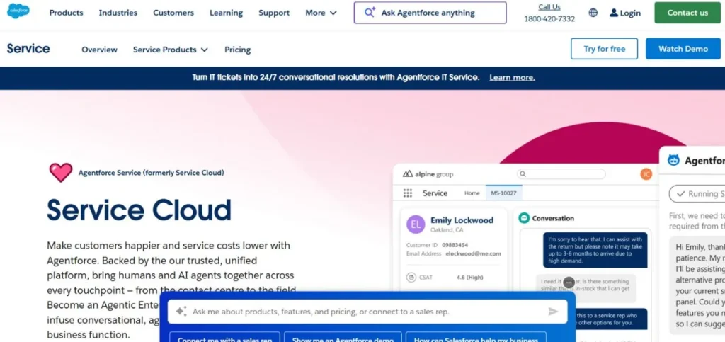 Salesforce Service Cloud - Best Helpdesk Tools
