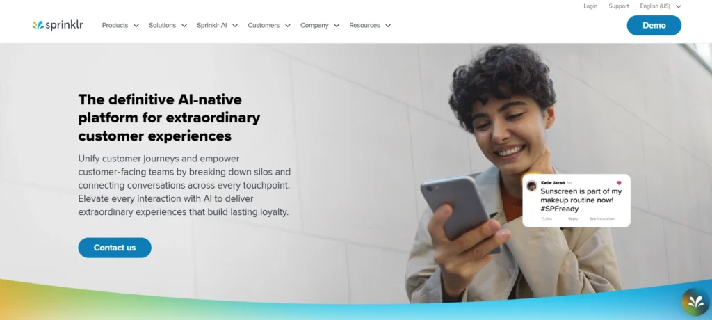Social Media Monitoring Tool
- Sprinklr