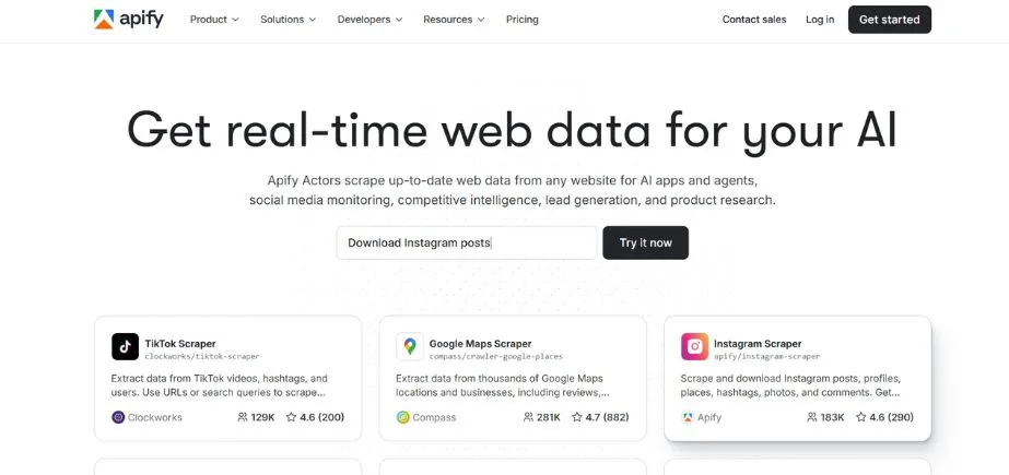 Apify - AI Web Scraping Tools