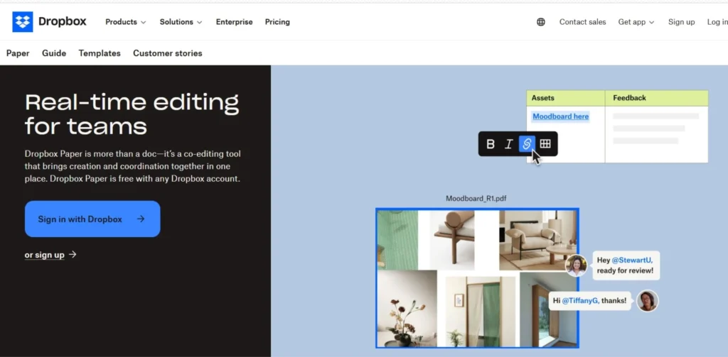 Best Document Collaboration Apps - Dropbox Paper