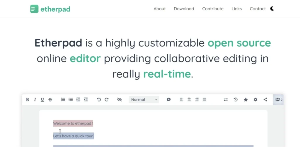 Best Document Collaboration Apps - Etherpad