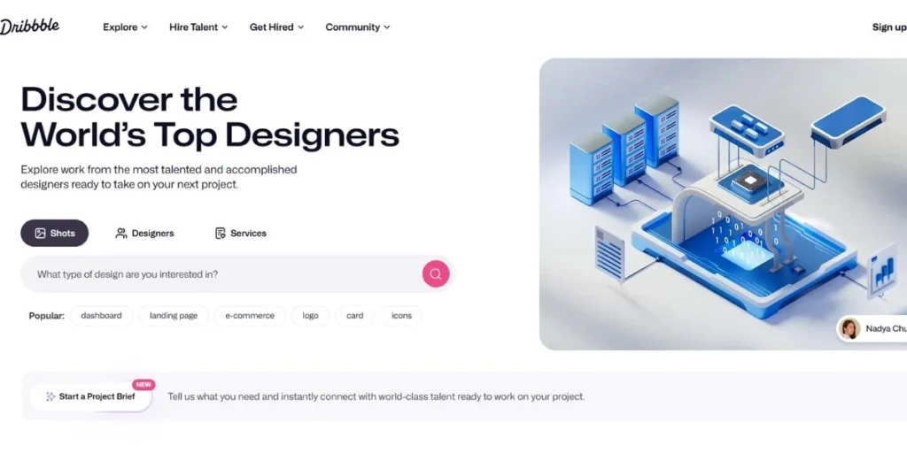 Dribbble - Best Profile Creation Sites for Freelancers