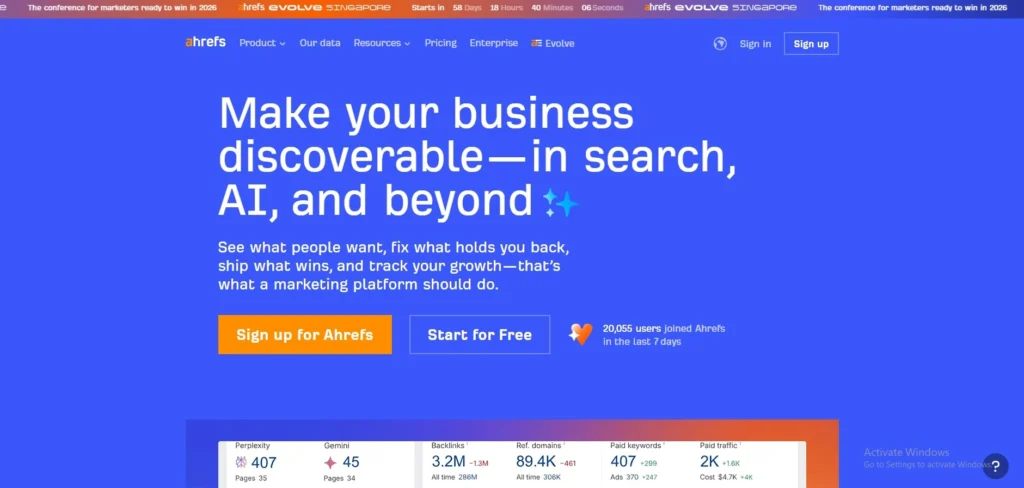 paid SEO tools -Ahrefs