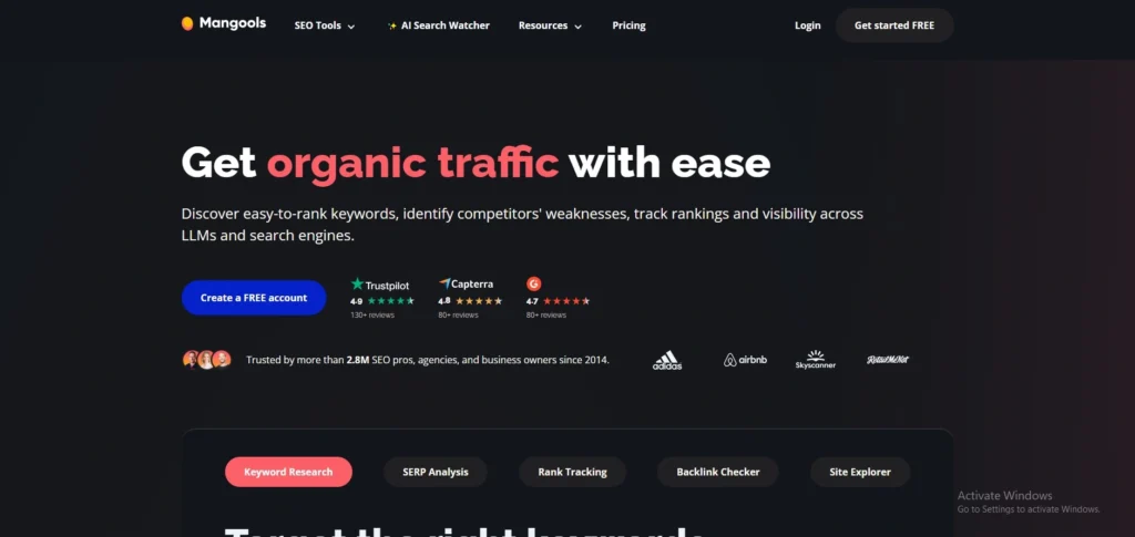 paid SEO tools - Mangools