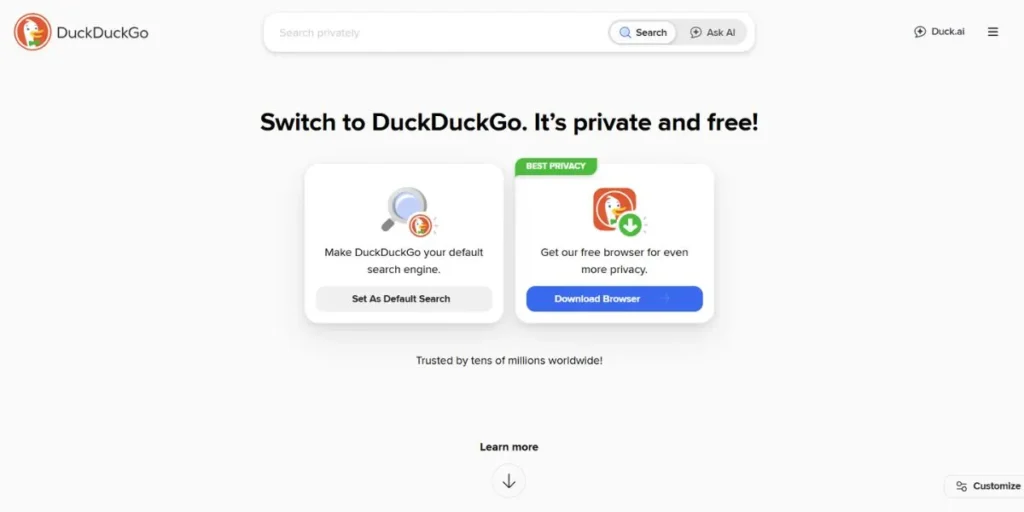 DuckDuckGo - Conservative Search Engine