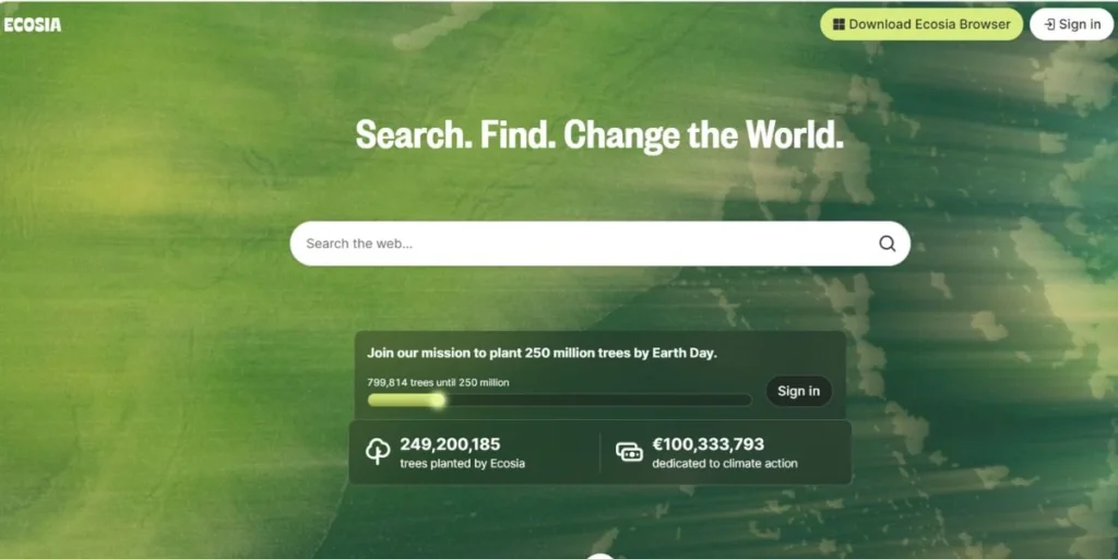 Ecosia - Conservative Search Engine